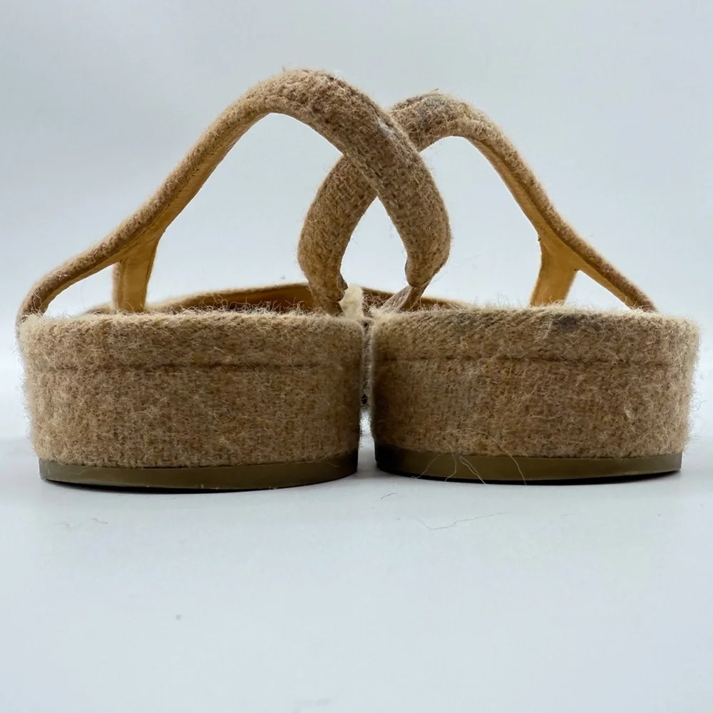 CHANEL 20B Camel and Pink Bi Color Tweed Ballet Slingback Sandal Flats EU 38.5 - Picture 8 of 13